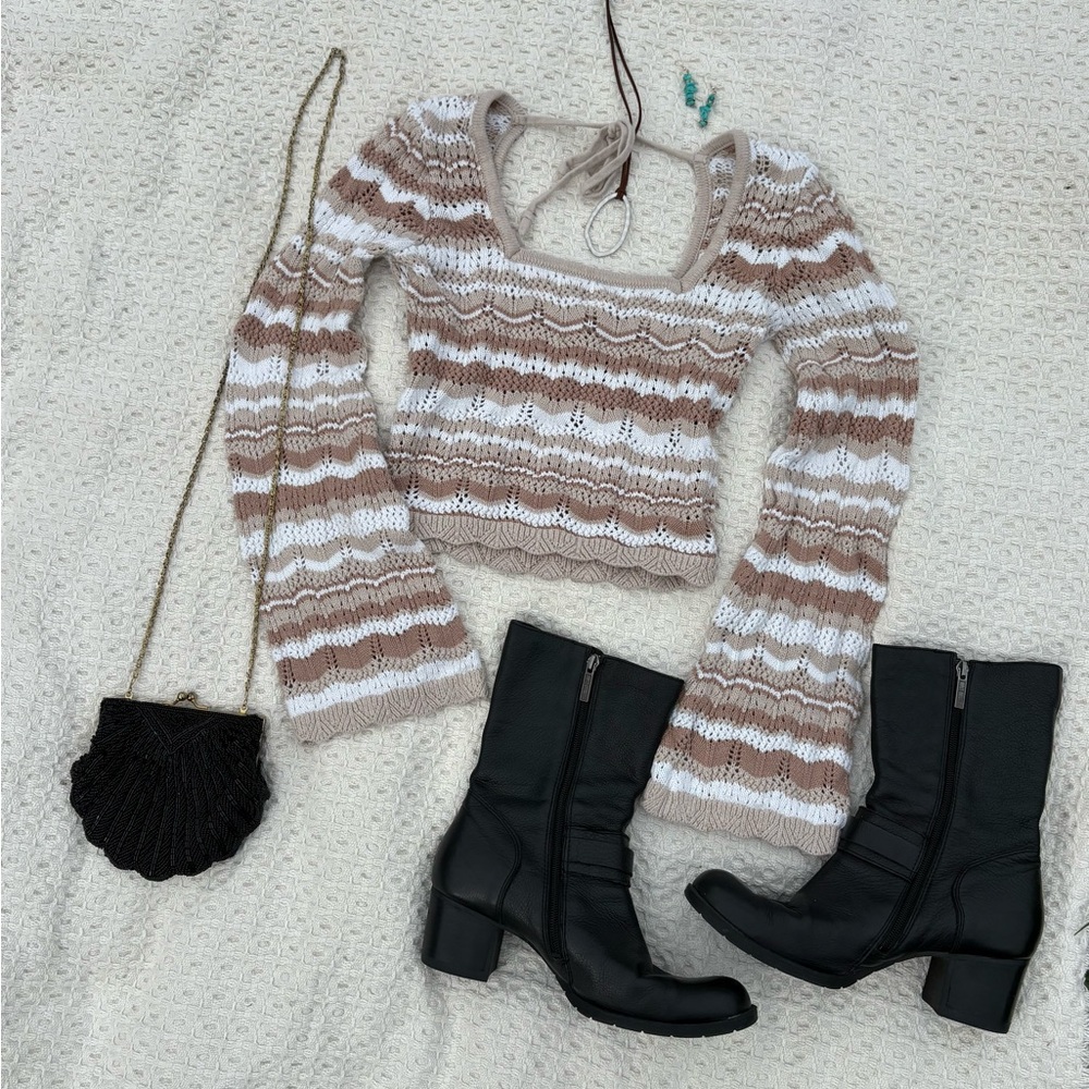 Striped Knit Crop Top